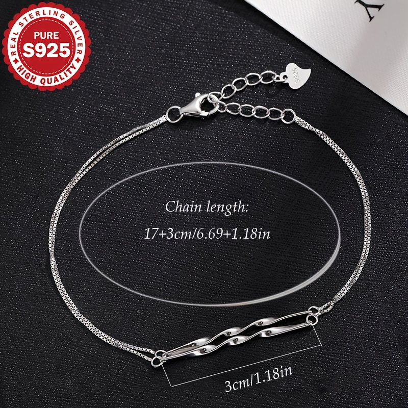 Women's S925 Silver Möbius Double-Layer Bracelet, Stylish Design
